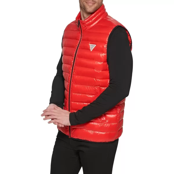 GUESS mens Essential Light Weight Transitional VestCrimson