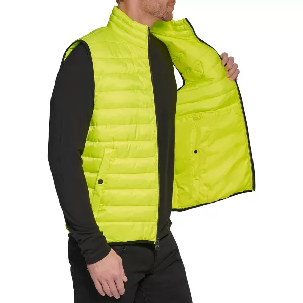 GUESS mens Essential Light Weight Transitional VestNeon Yellow