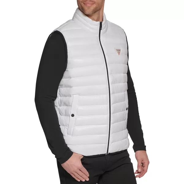 GUESS mens Essential Light Weight Transitional VestWhite