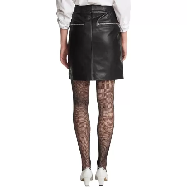 Karl Lagerfeld Paris Womens Leather Cargo Skirt Mid HighBlack