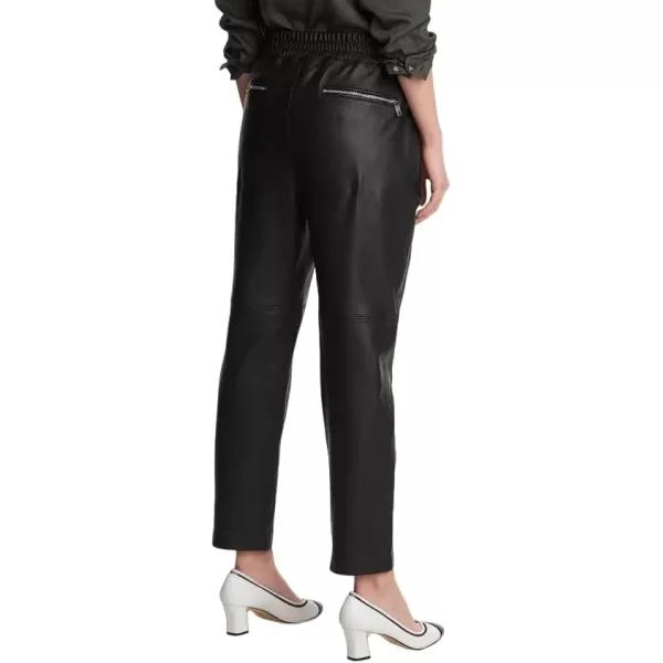 Karl Lagerfeld Paris Womens Leather Sport Pants MidRiseBlack