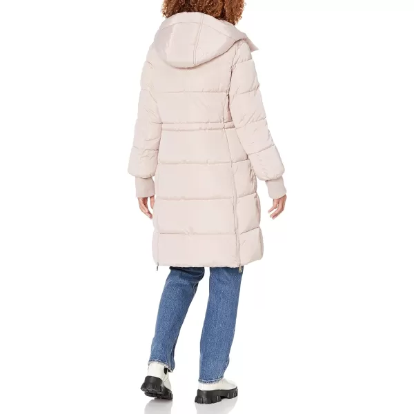 Kenneth Cole Womens Faux Memory Anork with Hidden Drawcord PufferRosedust