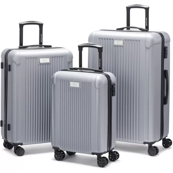 Marc New York Lotus 21 Upright Luggage Silver Carry OnMarc New York Lotus 21 Upright Luggage Silver Carry On