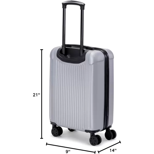 Marc New York Lotus 21 Upright Luggage Silver Carry OnMarc New York Lotus 21 Upright Luggage Silver Carry On