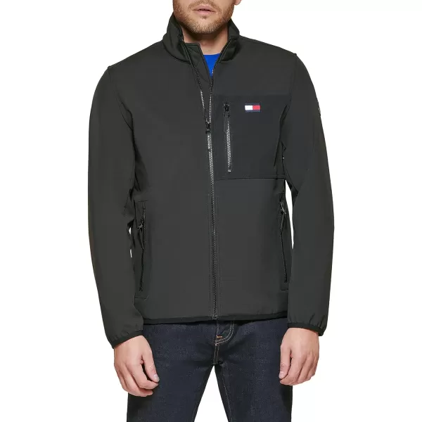 Tommy Hilfiger Mens Classic Soft Shell JacketBlack Tech Pocket