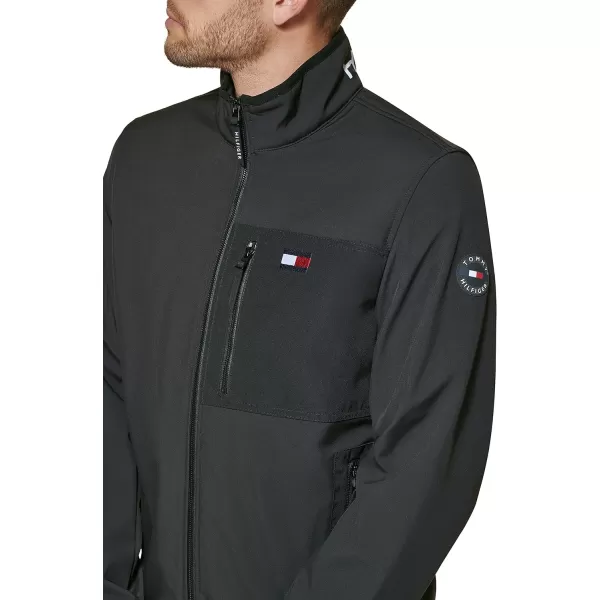 Tommy Hilfiger Mens Classic Soft Shell JacketBlack Tech Pocket