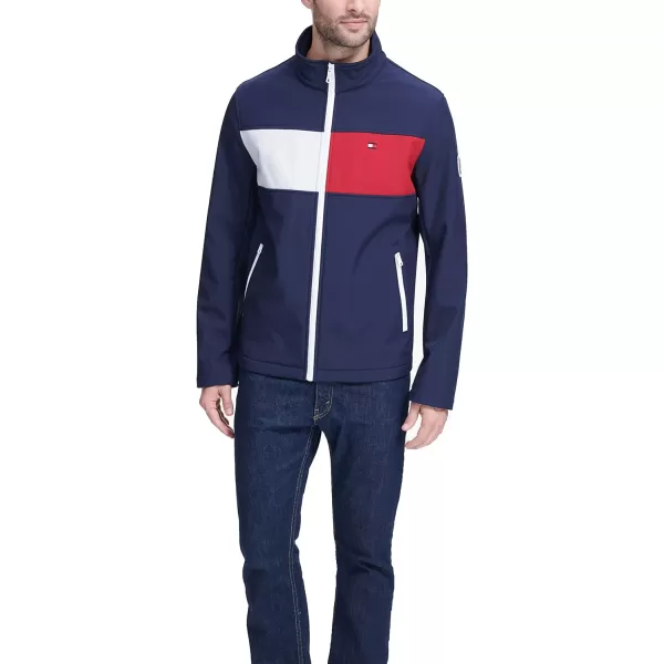 Tommy Hilfiger Mens Classic Soft Shell JacketNight SkyTwo Tone Flag