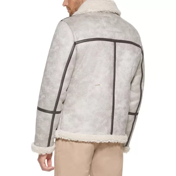 Tommy Hilfiger Mens Faux Shearling Aviator JacketTundra