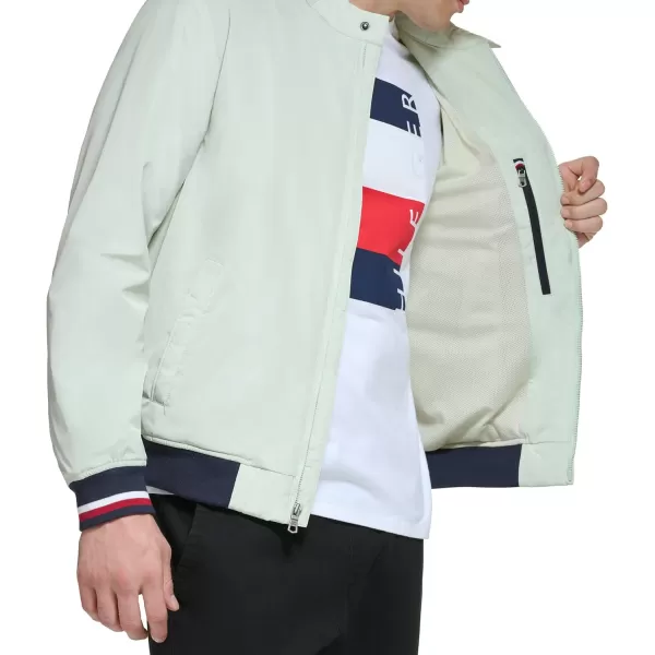 Tommy Hilfiger Mens Lightweight Varsity Rib Knit Bomber JacketPastel Green