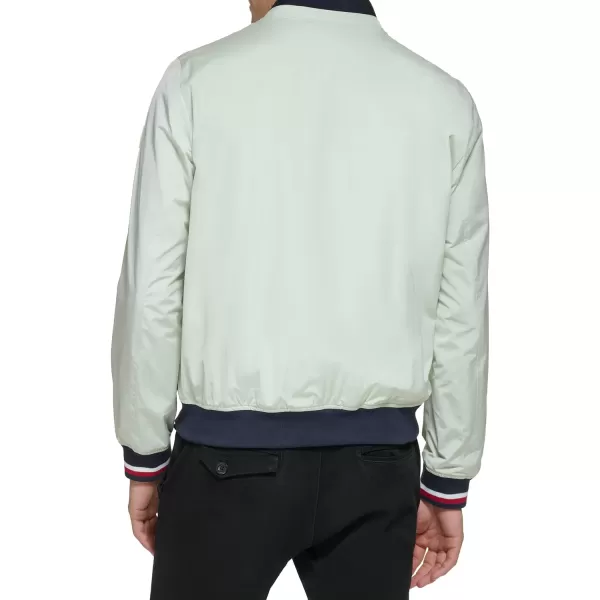 Tommy Hilfiger Mens Lightweight Varsity Rib Knit Bomber JacketPastel Green