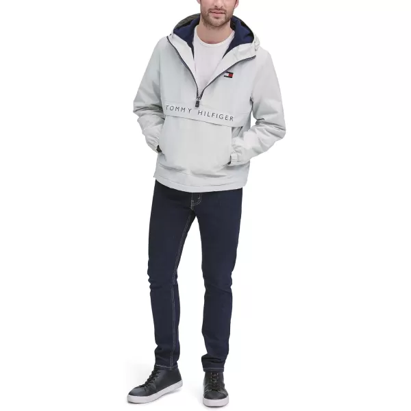 Tommy Hilfiger Mens Performance Fleece Lined Hooded Popover JacketNew Ice