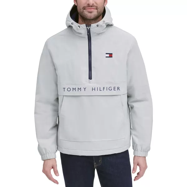 Tommy Hilfiger Mens Performance Fleece Lined Hooded Popover JacketNew Ice