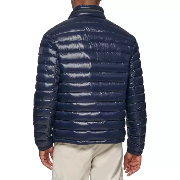 Tommy Hilfiger Mens Water Resistant Ultra Loft Down Alternative Puffer JacketMidnight Wet Look