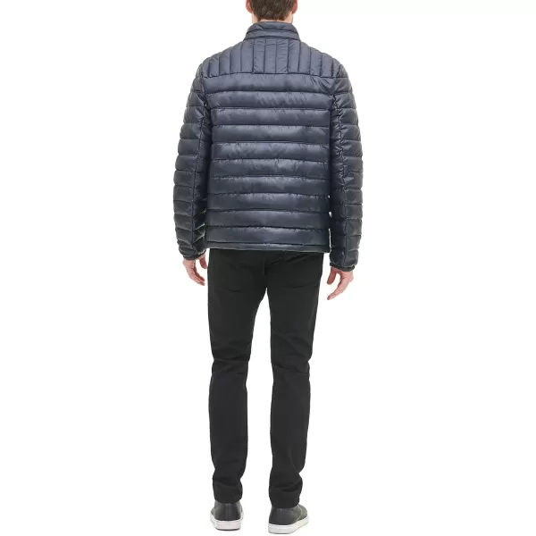 Tommy Hilfiger Mens Water Resistant Ultra Loft Down Alternative Puffer JacketNavy Faux Leather