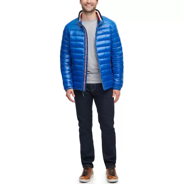 Tommy Hilfiger Mens Water Resistant Ultra Loft Down Alternative Puffer JacketNew Royal Wet Look