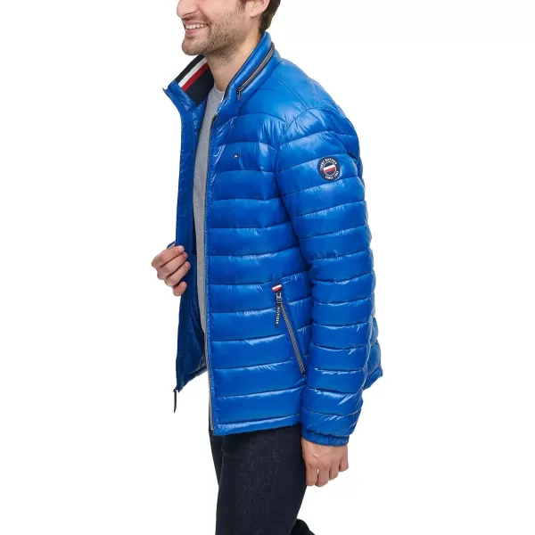 Tommy Hilfiger Mens Water Resistant Ultra Loft Down Alternative Puffer JacketNew Royal Wet Look