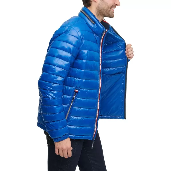 Tommy Hilfiger Mens Water Resistant Ultra Loft Down Alternative Puffer JacketNew Royal Wet Look