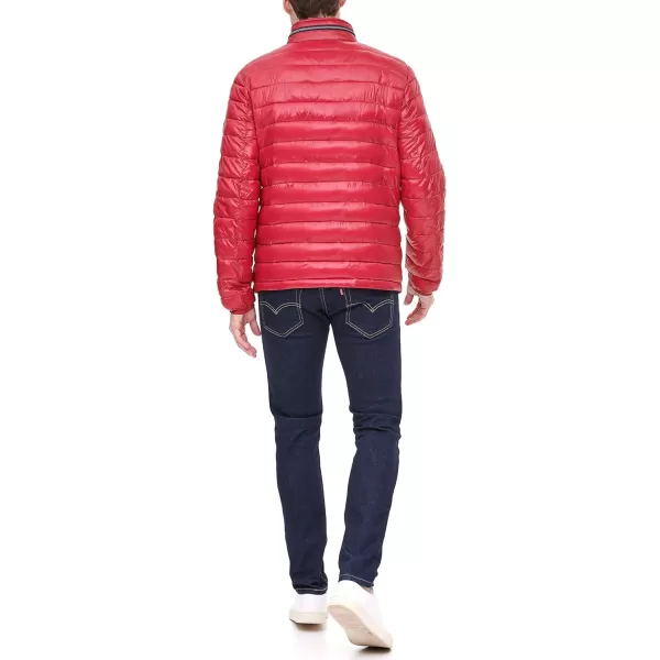 Tommy Hilfiger Mens Water Resistant Ultra Loft Down Alternative Puffer JacketRed Pepper Wet Look