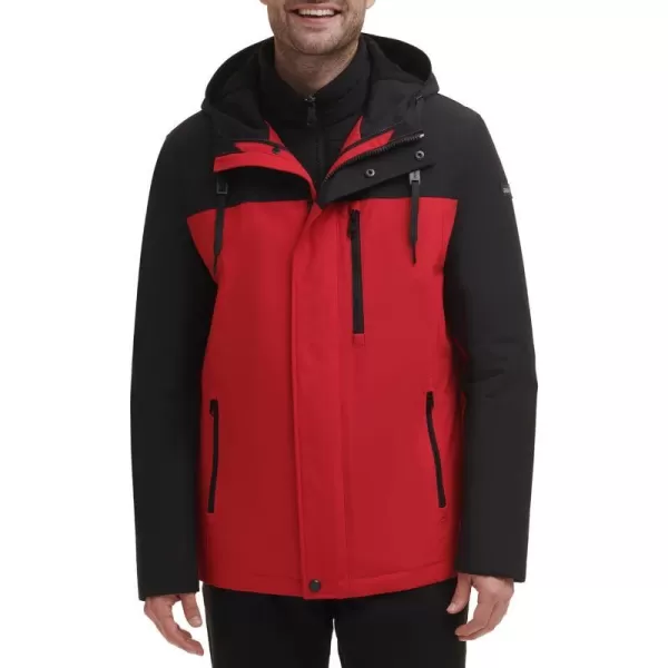 Calvin Klein Mens Arctic Faille 3 in 1 Systems JacketRed Combo