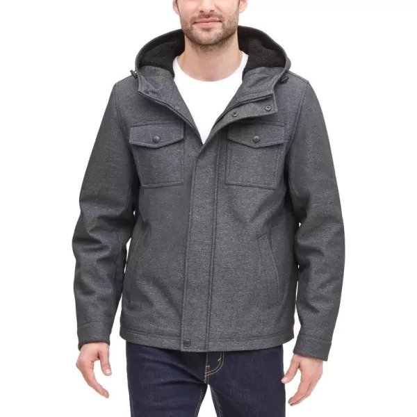 Dockers Mens Arctic Cloth Sherpa Storm JacketGraphite Heather Soft Shell