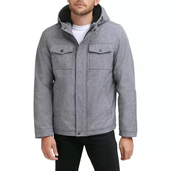 Dockers Mens Arctic Cloth Sherpa Storm JacketHeather Grey Soft Shell