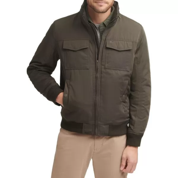 Dockers Mens Quilted Lined Flight Bomber JacketArmy Green