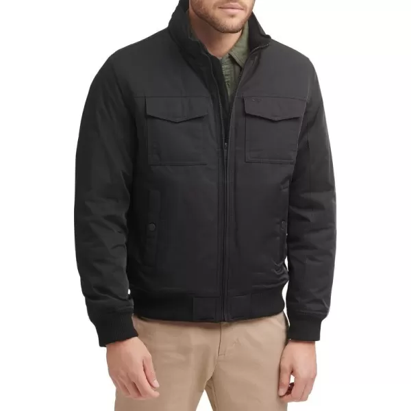 Dockers Mens Quilted Lined Flight Bomber JacketBlack