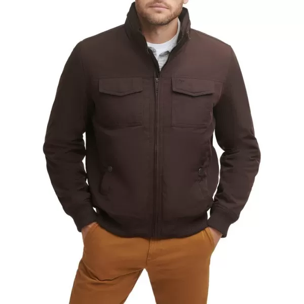 Dockers Mens Quilted Lined Flight Bomber JacketDark Brown