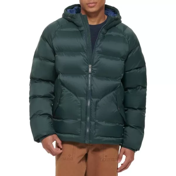 Dockers Mens Recycled Quilted Hooded Puffer JacketForest