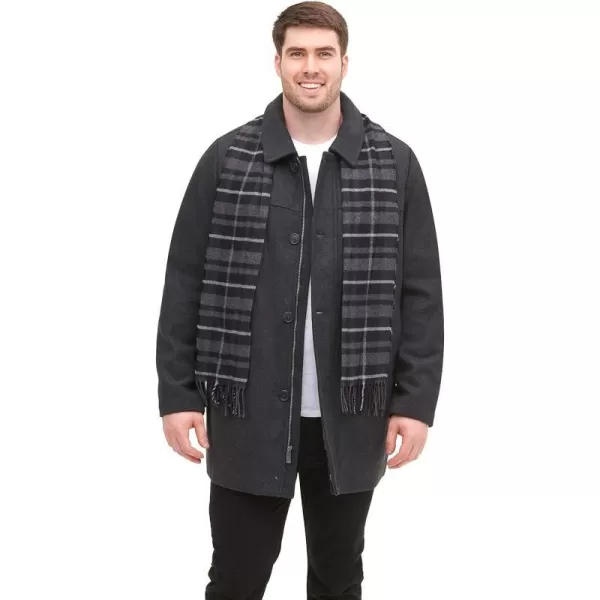 Dockers Mens Weston Wool Blend Scarf CoatBig amp Tall Charcoal