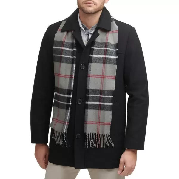 Dockers Mens Weston Wool Blend Scarf CoatStandard Black