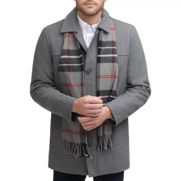 Dockers Mens Weston Wool Blend Scarf CoatStandard Light Grey