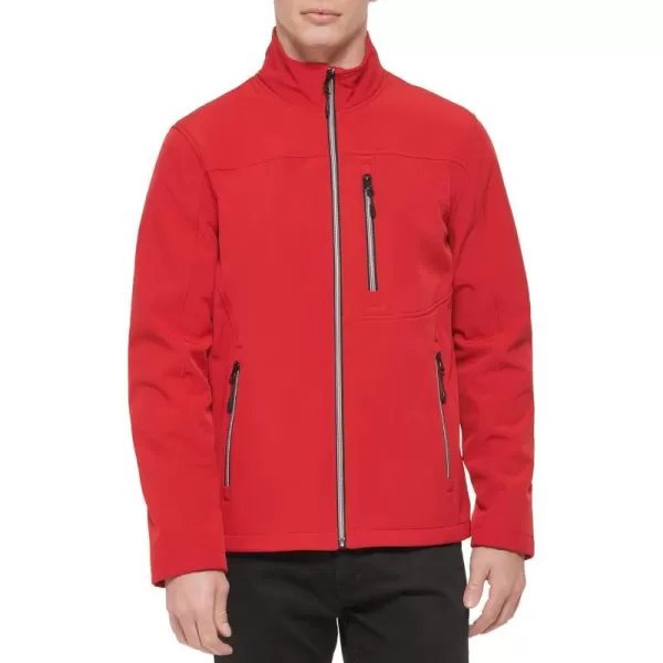 GUESS Mens Softshell Long Sleeve 1 Chest Pocket JacketFire Red