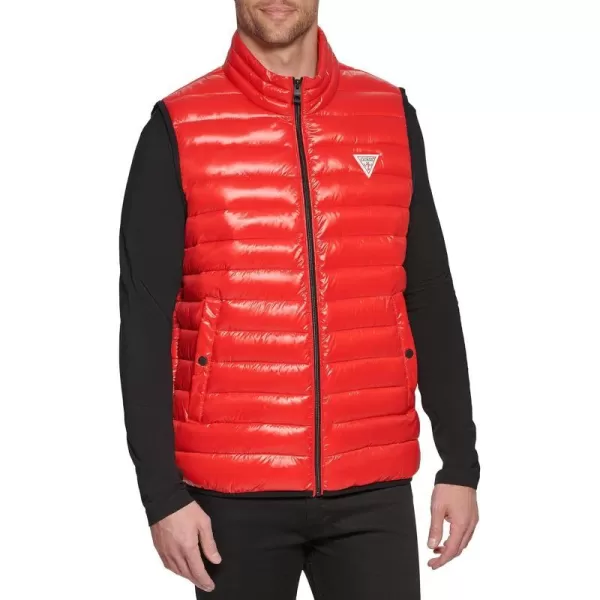 GUESS mens Essential Light Weight Transitional VestCrimson