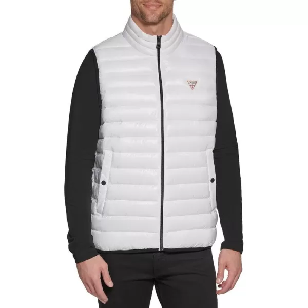 GUESS mens Essential Light Weight Transitional VestWhite