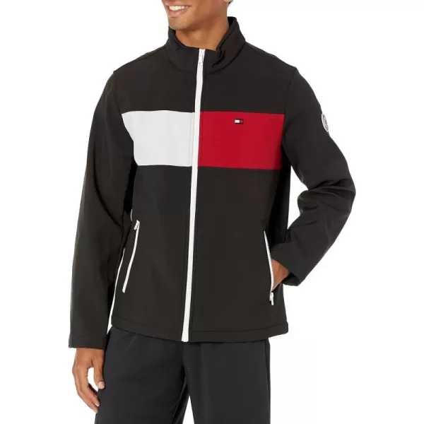 Tommy Hilfiger Mens Classic Soft Shell JacketBlackTwo Tone Flag