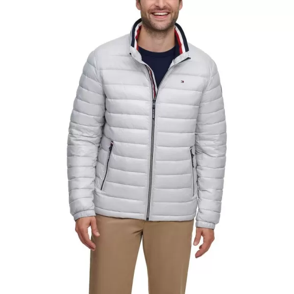 Tommy Hilfiger Mens Water Resistant Ultra Loft Down Alternative Puffer JacketIce Wet Look