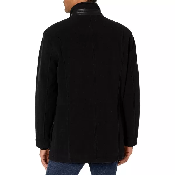 Cole Haan Mens Wool Plush Car CoatRoyal Black