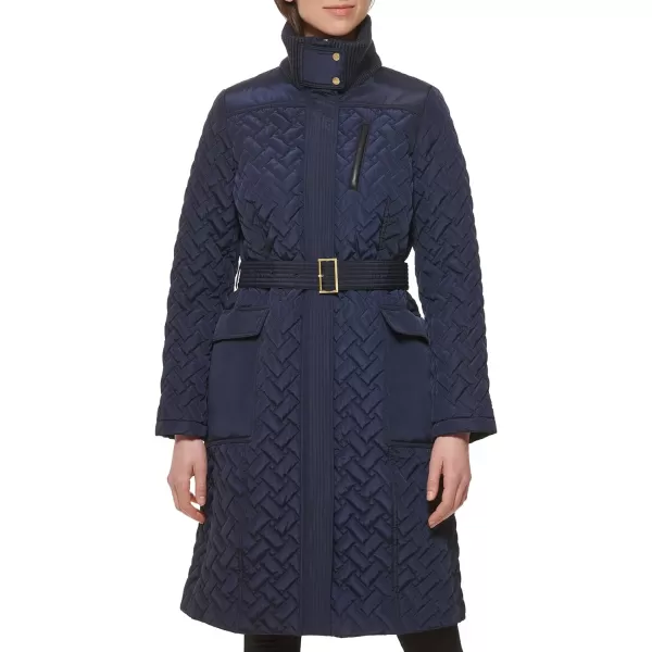 Cole Haan womens Signature Belted JacketDark Navy