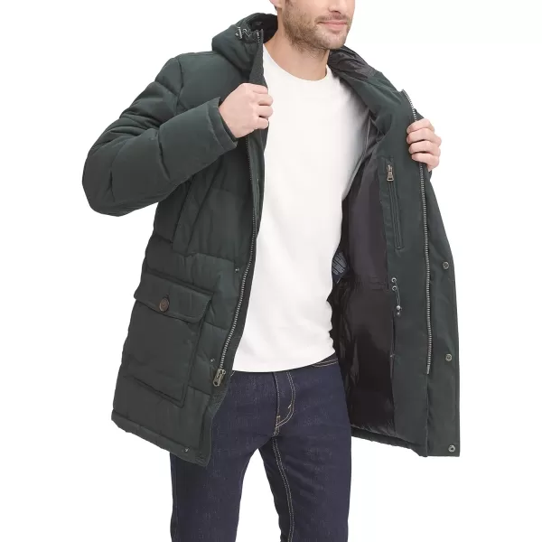 Dockers Mens Microtwill Long Hooded ParkaTimber Green