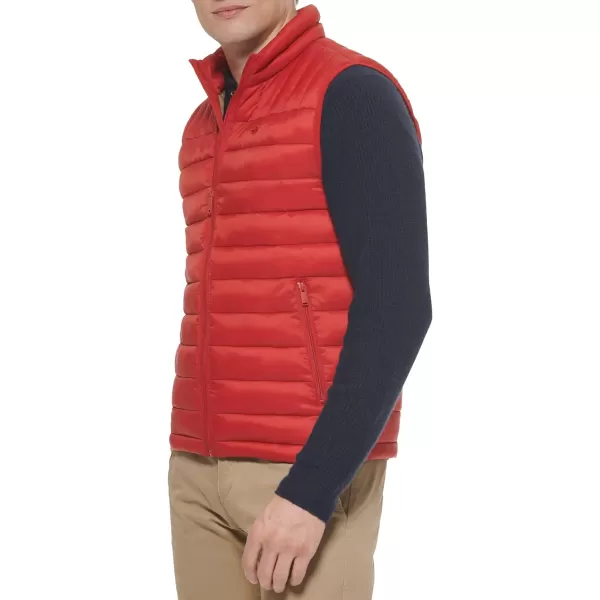 Dockers Mens The Noah Classic Ultra Loft Packable Puffer JacketCherry Red Vest