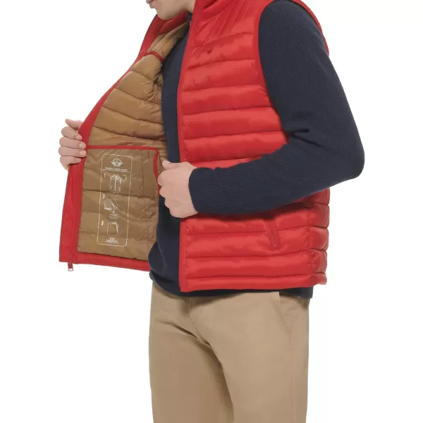 Dockers Mens The Noah Classic Ultra Loft Packable Puffer JacketCherry Red Vest