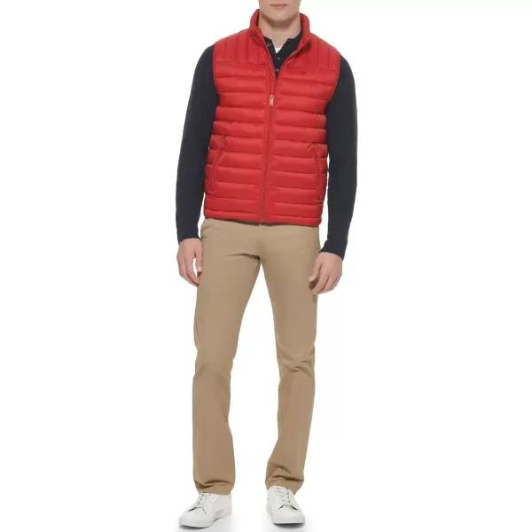 Dockers Mens The Noah Classic Ultra Loft Packable Puffer JacketCherry Red Vest