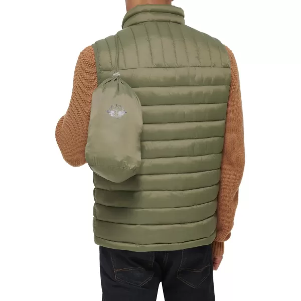 Dockers Mens The Noah Classic Ultra Loft Packable Puffer JacketOlive Vest