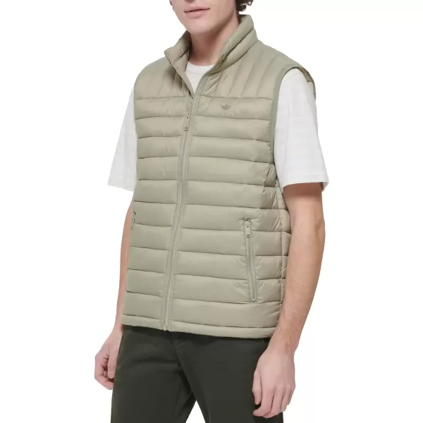 Dockers Mens The Noah Classic Ultra Loft Packable Puffer JacketSage Green Vest