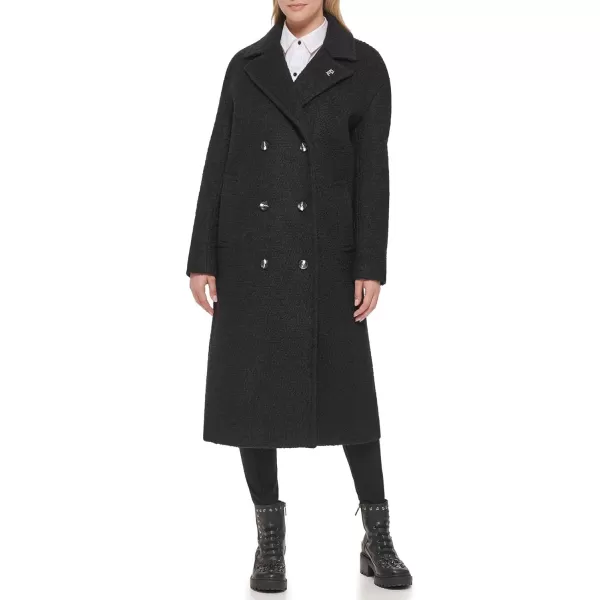 Karl Lagerfeld Paris Womens Slightly Oversized Drop Shoulder CoatBlack