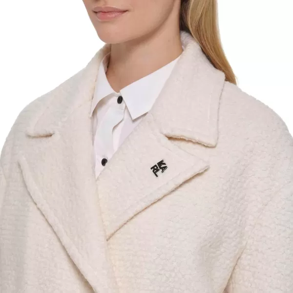 Karl Lagerfeld Paris Womens Slightly Oversized Drop Shoulder CoatWhite