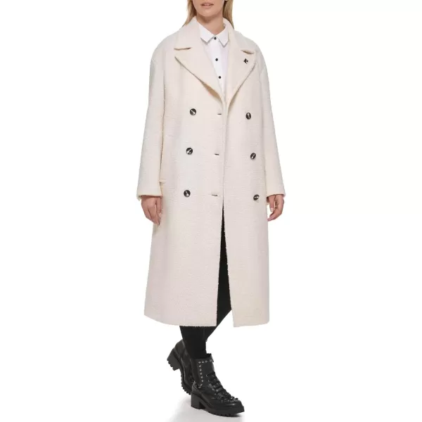 Karl Lagerfeld Paris Womens Slightly Oversized Drop Shoulder CoatWhite