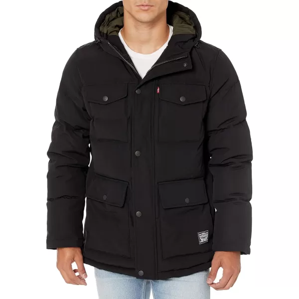 Levis Mens Arctic Cloth Quilted Performance ParkaBlack