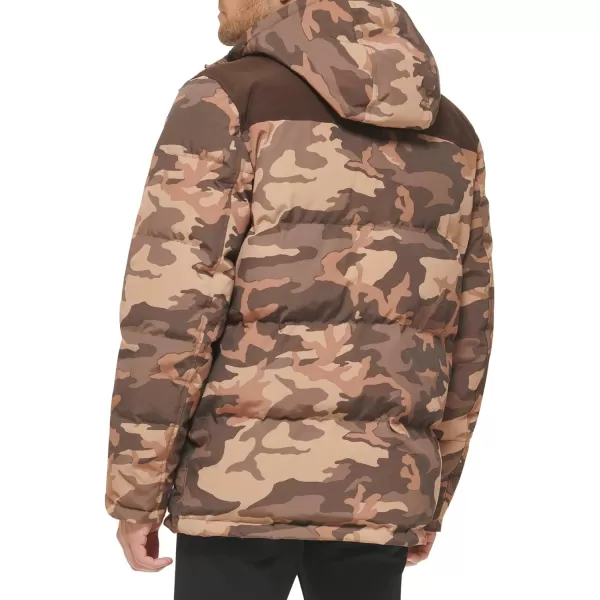 Levis Mens Arctic Cloth Quilted Performance ParkaClr Camo Khk